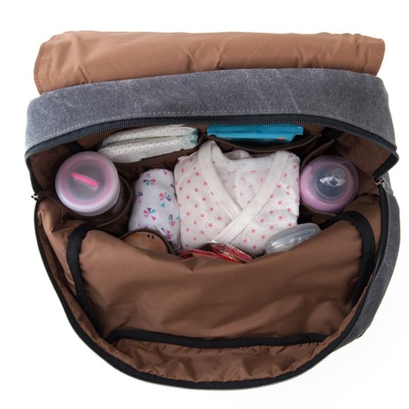 Oliday unisex grey canvas diaper bag - Picture 7 of 10